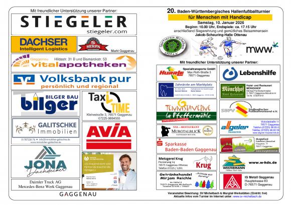 Spielplan Vorderseite mit Marketingpartner